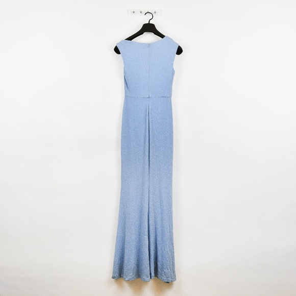 Calvin Klein Light Blue Metallic Cutout Gown - Picture 3 of 8